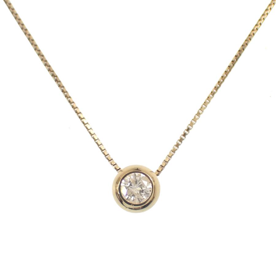 値下げしました ダイヤモンド ネックレス レディース K18YG 0.207ct 