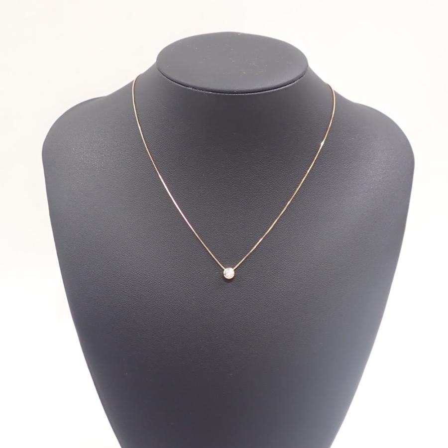 値下げしました ダイヤモンド ネックレス レディース K18YG 0.207ct 