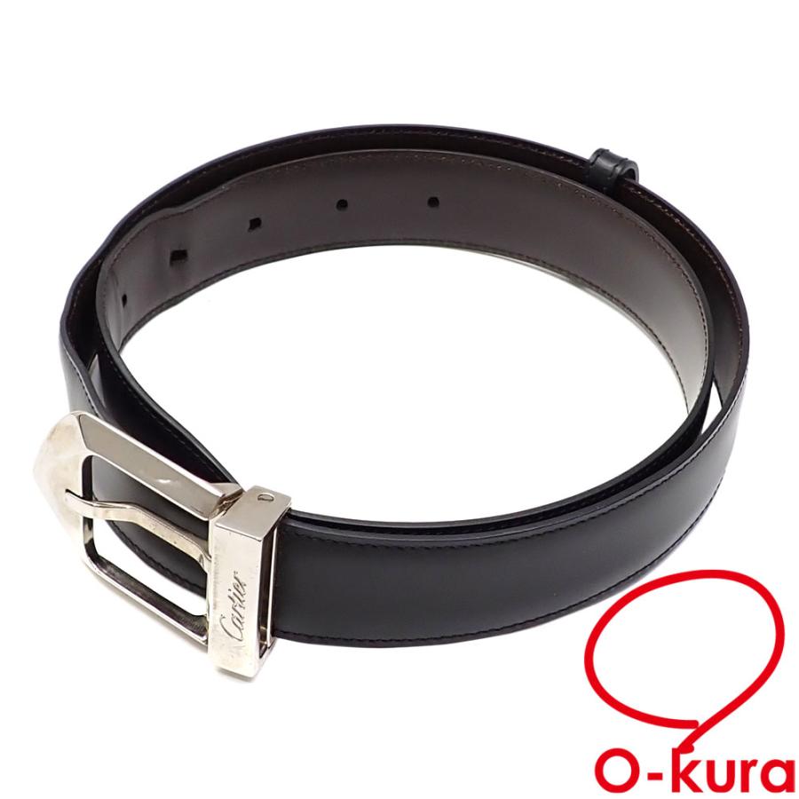 カルティエ ベルト メンズ レザー ブラック ブラウン L5000184  