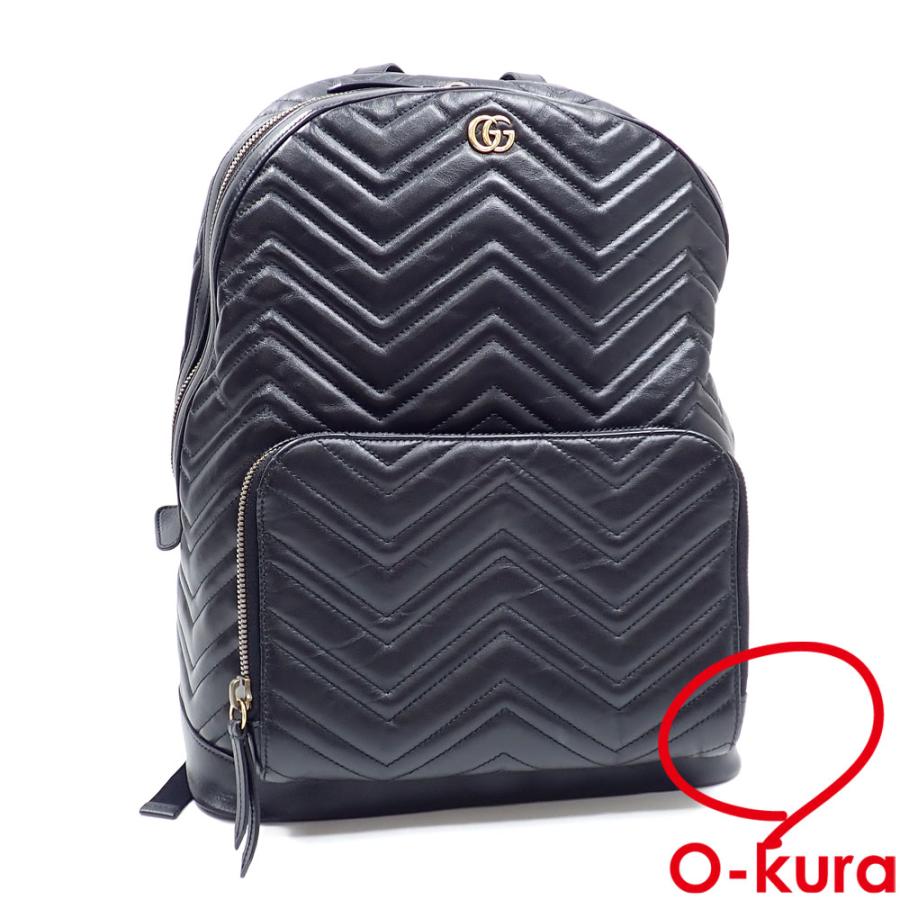 GUCCI グッチ リュックサック GGマーモント レディース ブラック 黒 
