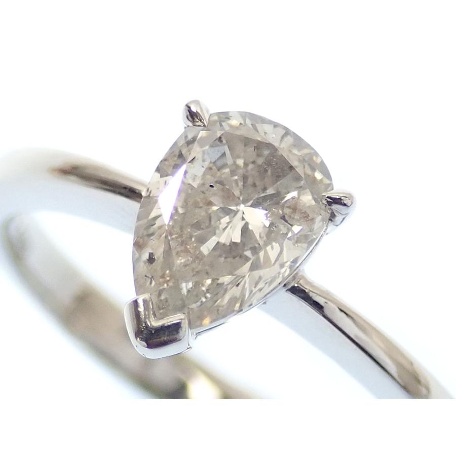 値下げしました ダイヤモンド リング レディース K18WG 14号 0.854ct 