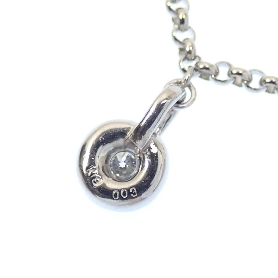 ダイヤモンド ネックレス レディース K18WG 0.03ct×5 7.3g 18金 