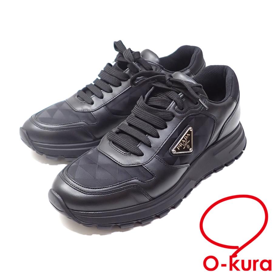 PRADA プラダ Re-Nyron ハイトップスニーカー メンズ レザー ナイロン 
