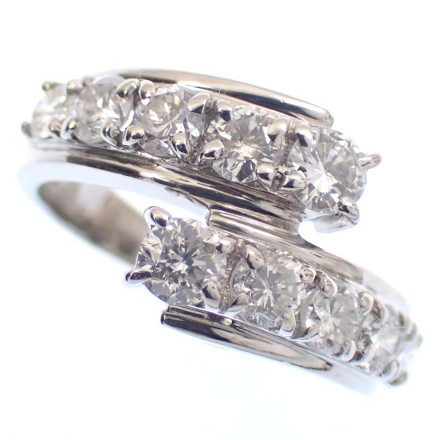 ダイヤモンド リング レディース K18WG 6.5号 1.05ct 5.6g 18金 750 