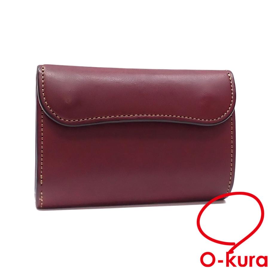 ワイルドスワンズ 三つ折り 財布 メンズ ボルドー レザー  