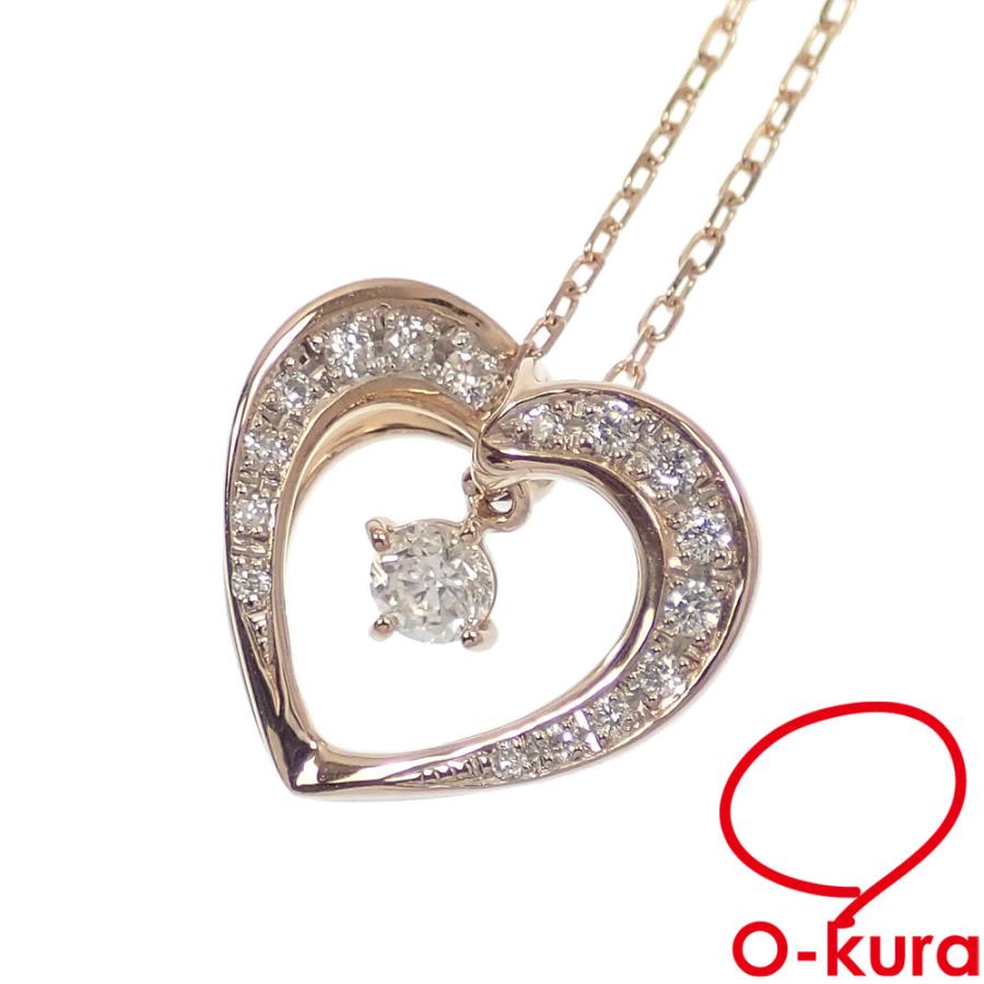 ダイヤモンド ネックレス レディース K18PG 0.15ct 4.0g 18金 ダイヤモンド ネックレス レディース K18PG 0.15ct 4.0g 18金