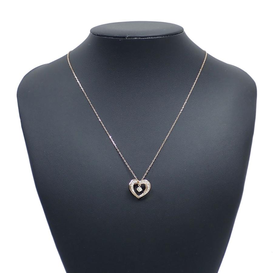 ダイヤモンド ネックレス レディース K18PG 0.15ct 4.0g 18金 ダイヤモンド ネックレス レディース K18PG 0.15ct 4.0g 18金