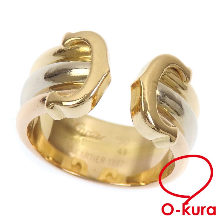 Cartier カルティエ 2C リング レディース K18YG/PG/WG 9号 #48 7.8g  