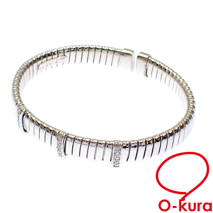 ダイヤモンド バングル レディース K18WG 21.0g 750 18金 ホワイト  