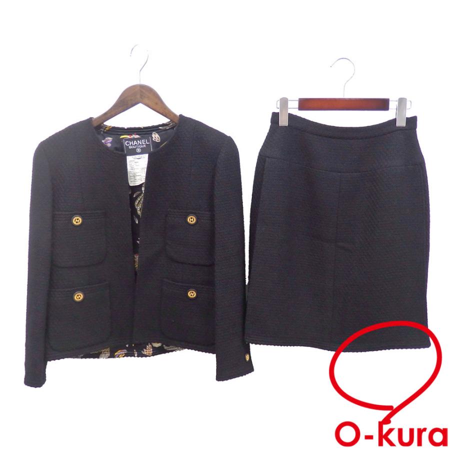 CHANEL シャネル セットアップ レディース ウール他 ノーカラー 長袖  