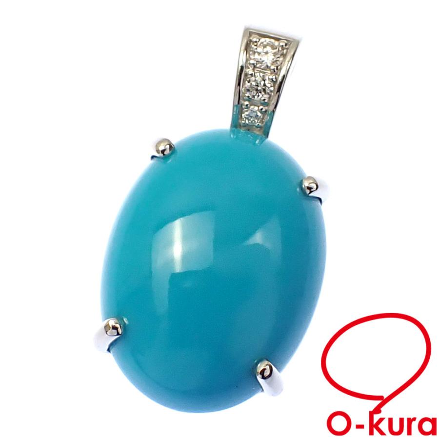 ターコイズ ダイヤモンド ペンダントトップ レディース Pt999 D0.04ct  