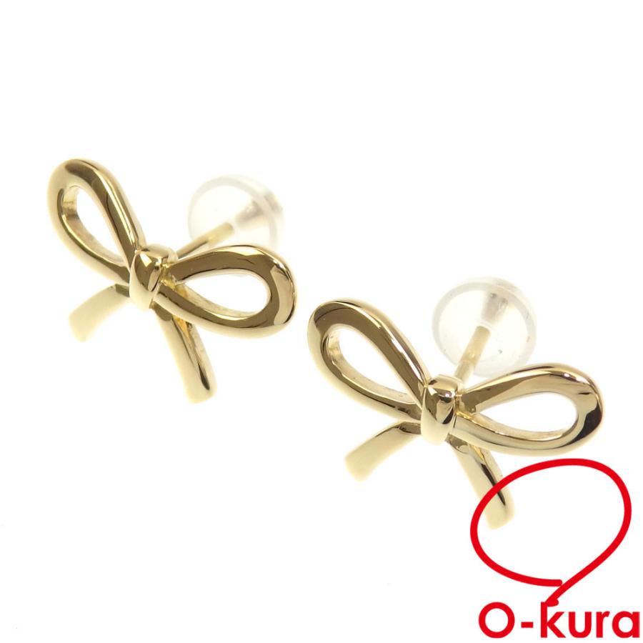 ティファニー ボウ ピアス レディース K18YG 1.6g 18金 イエロー  