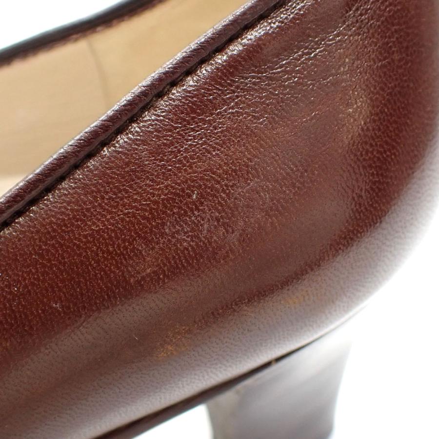CHANEL シャネル パンプス レディース アーモンドトゥ レザー ブラウン 