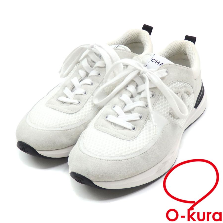 CHANEL シャネル スニーカー メンズ ローカット スエード グレー 