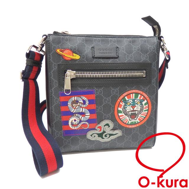 初回限定 Gucci 中古品 中古 ブラック メンズ クーリエ ショルダーバッグ グッチ 送料無料 Aランク バッグ Affaires Sociales Gouv Cg