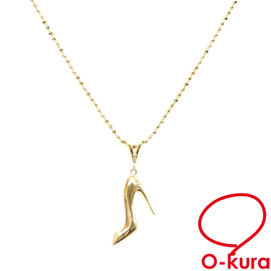 ハイヒールモチーフ ネックレス レディース K18YG 6.0g 750 18金  