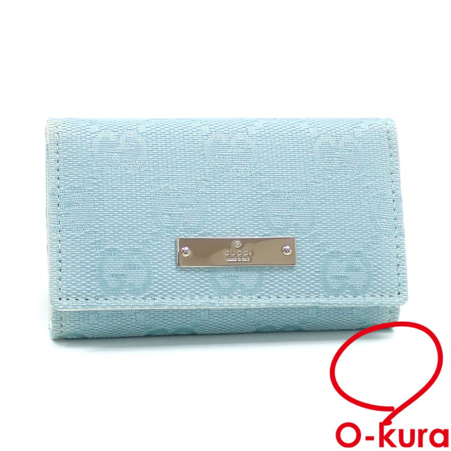 GUCCI 値下げしました グッチ 6連 キーケース レディース ライトブルー 