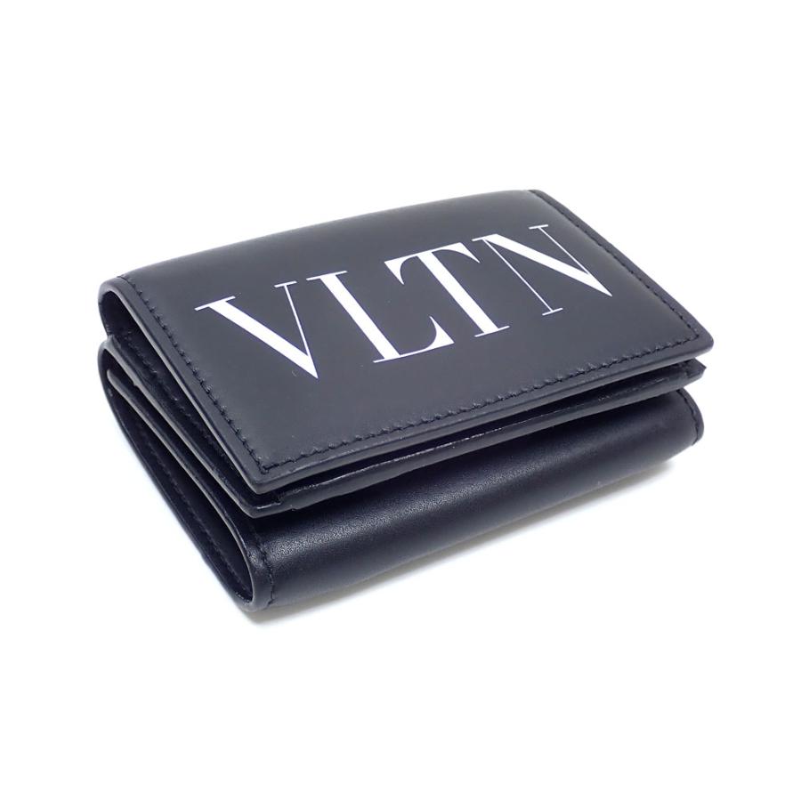 ヴァレンティノガラヴァーニ 三つ折り 財布 VLTN ウォレット メンズ ブラック ホワイト 黒 カーフレザー XY2P0P93LVN_0NO