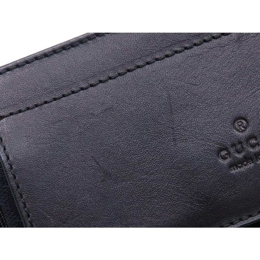 値下げしました グッチ ボディバッグ ブラック 黒 GGキャンバス レザー 