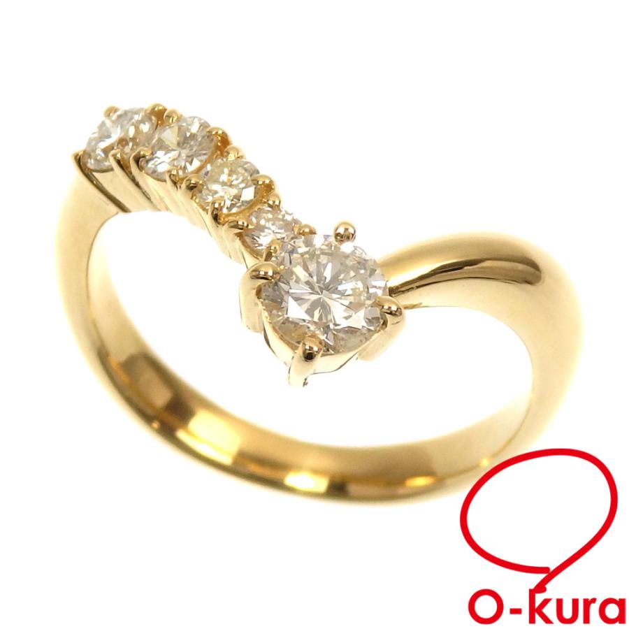値下げしました ダイヤモンド リング レディース K18YG 10号 0.50ct  