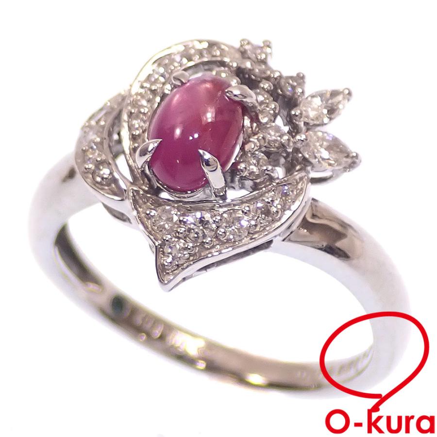 値下中」K14 リング WG ルビー(人工石) 9号