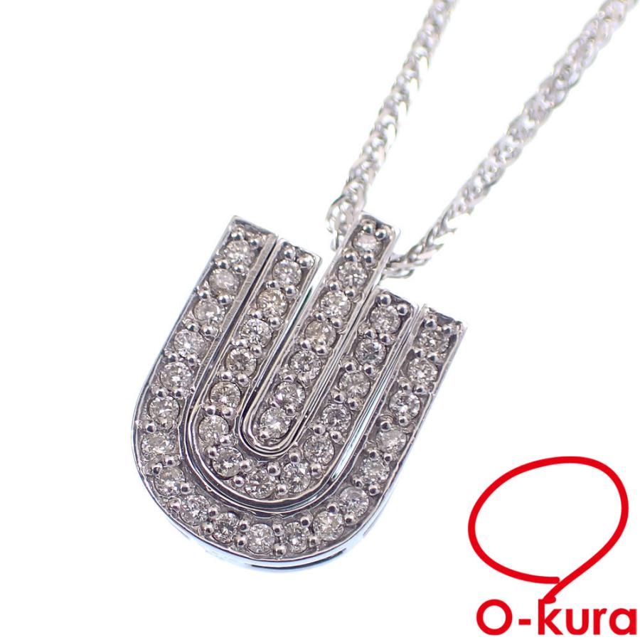 値下げしました ダイヤモンド ネックレス レディース K18WG 0.50ct 6.6 