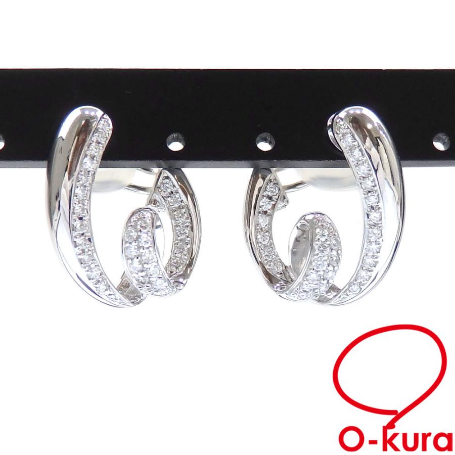 値下げしました ダイヤモンド イヤリング ピアス レディース K18WG 