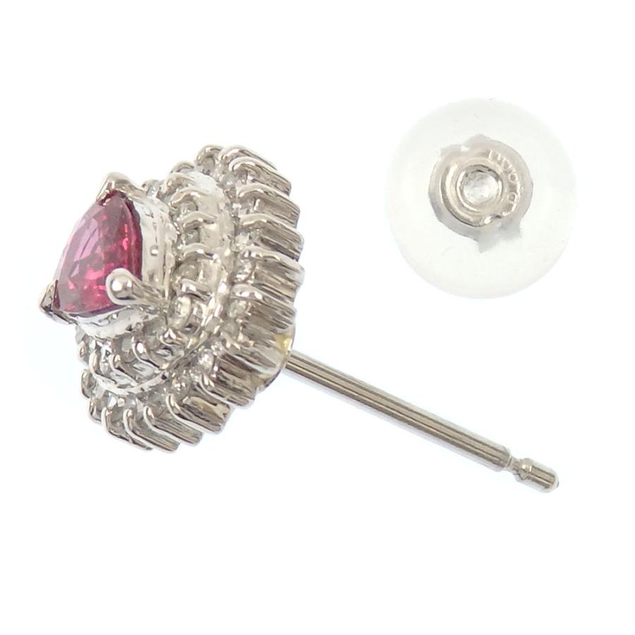 値下げしました ルビー ダイヤモンド ピアス レディース Pt850 R0.32ct 
