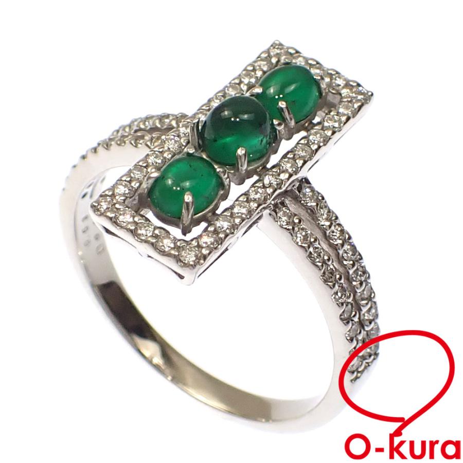 エメラルドダイヤモンド16号プラチナ900リング