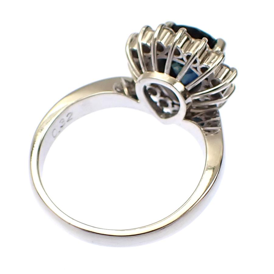 サファイア ダイヤモンド リング レディース Pt900 9号 1.80ct 