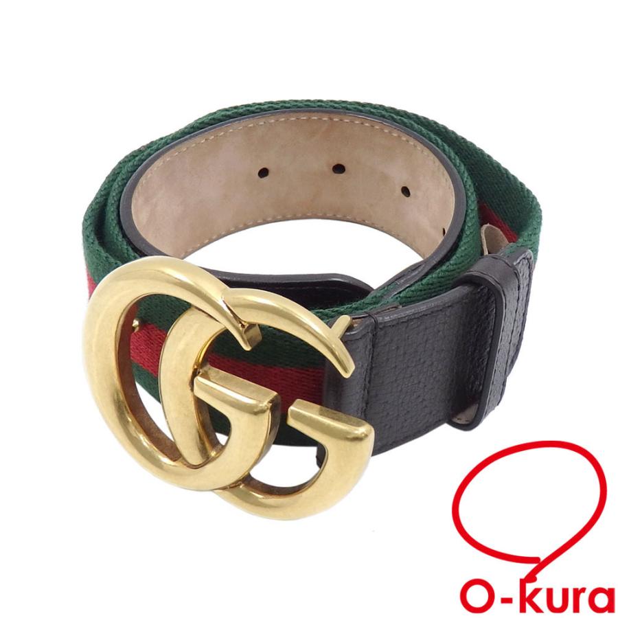 高価値 中古品 グッチ Abランク 中古 ウェビングライン シェリー 34インチ サイズ85cm マルチカラー レザー キャンバス レディース ベルト Ggマーモント グッチ 送料無料 財布 帽子 ファッション小物 Itse Edu Co