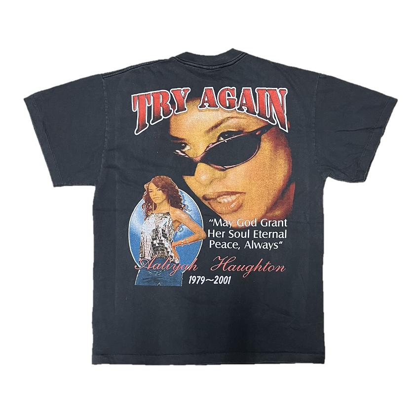 Aaliyah / アリーヤ Tシャツ TRY AGAIN MEMORIAL 追悼モデル バンドT