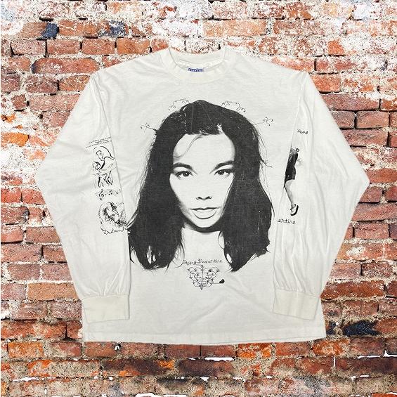 【美品】BJORK ビョーク　ヴェスパタインTシャツ Bjork ビョーク 長袖 Tシャツ Vespertine ヴェスパタイン ロンT 白 XL