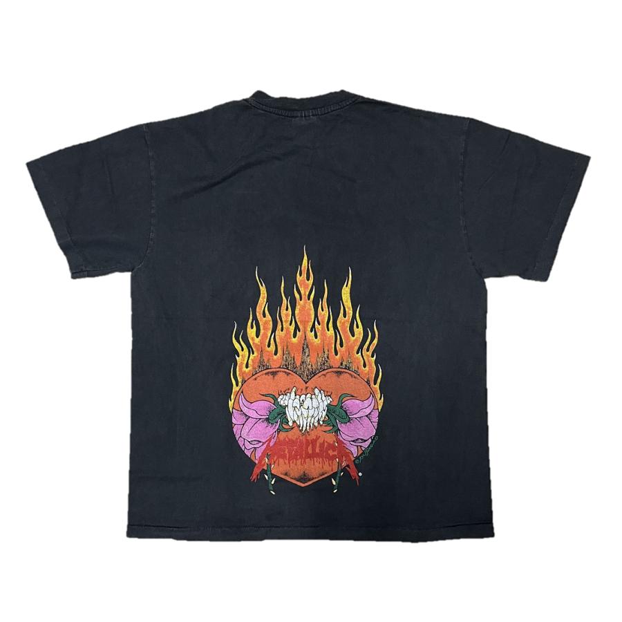 METALICA / メタリカ Tシャツ pushead Flaming Heart skull flower