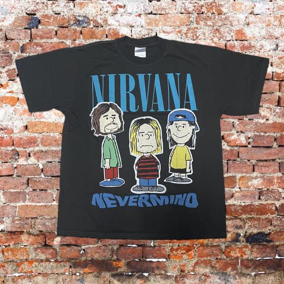 古着 NEVERMINDニルヴァーナNIRVANAスヌーピーコラボTシャツXL NIRVANA SNOOPY / ニルヴァーナ スヌーピー Tシャツ NEVER MIND