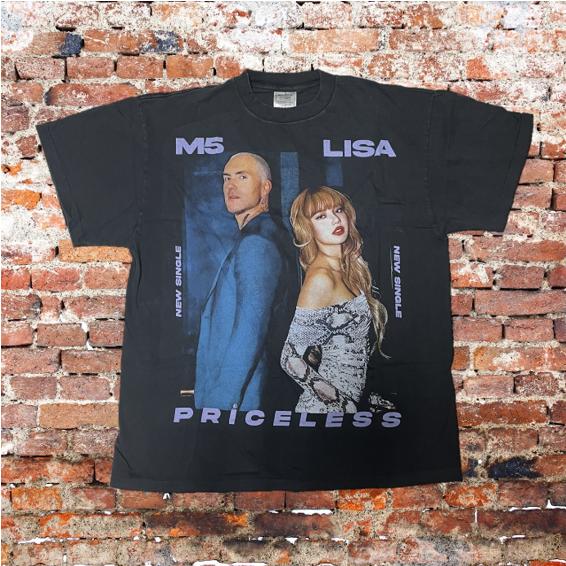 Maroon 5 / BLACKPINK LISA Tシャツ Priceless XL 黒 ブラック 半袖