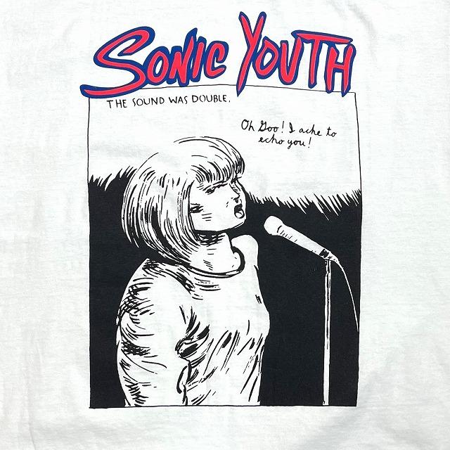 SONIC YOUTH ソニックユース Tシャツ XL 白 両面プリント｜バンドT