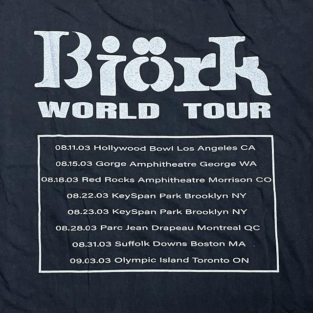 Bjork ビョーク Tシャツ 2003 WORLD TOUR XL 黒 両面プリント