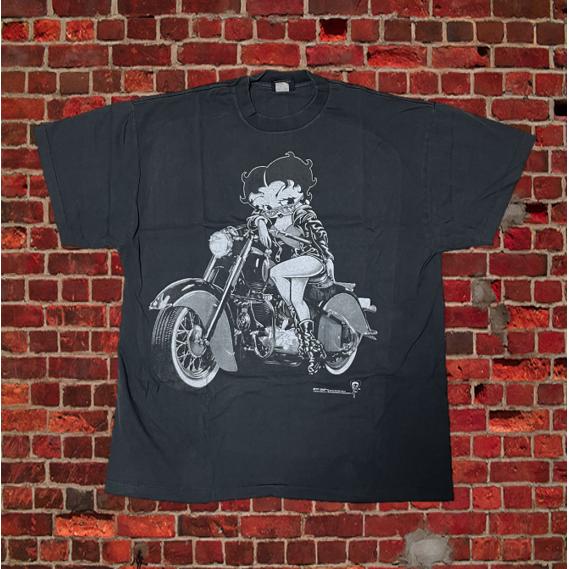 ベティ・ブープ バイクTシャツ ブラック　ヴィンテージ Betty Boop ベティブープ Tシャツ レディース メンズ Motorcycle Club