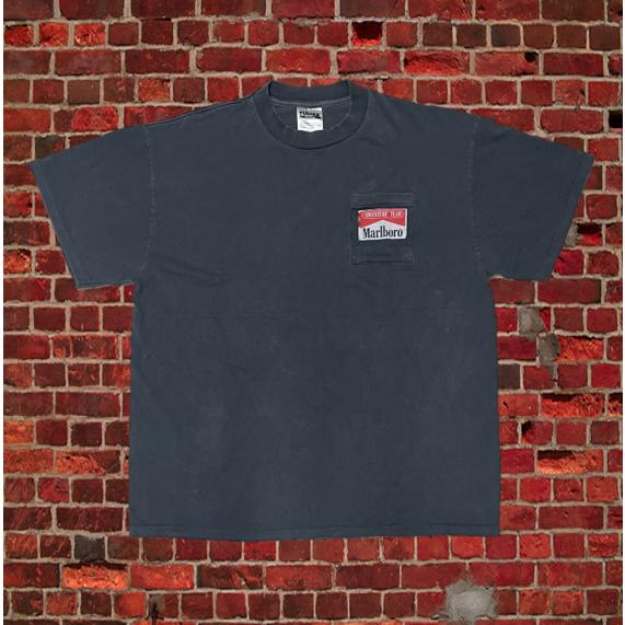 Marlboro マルボロ トレイン S/S フェードTシャツ ポケット XL Marlboro / マルボロ Tシャツ トレイン 企業 タバコ : オーエム - 通販