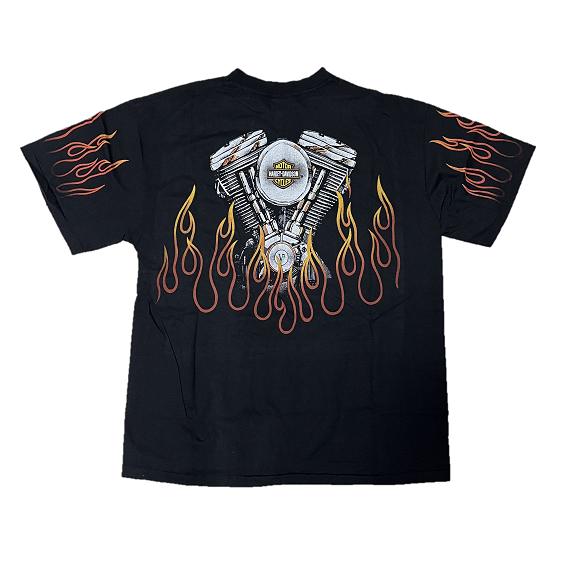 希少 Harley-Davidson ハレーダビッドソン 袖フレイム イーグル Harley Davidson Dickies x HD Heavyweight Flaming Eagle Tee