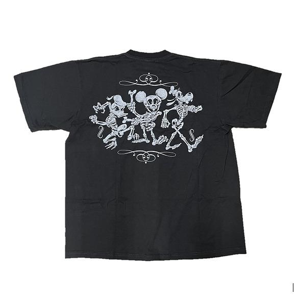 Mickey Mouse ミッキーマウス Tシャツ シャドウ ムエタイ スケルトン