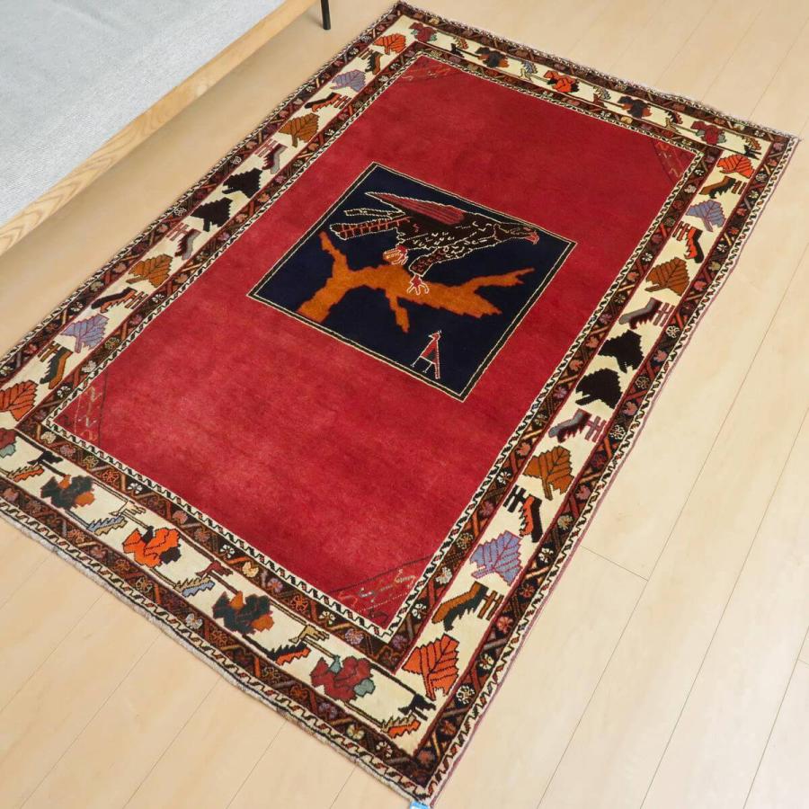 ギャッベ オールド カシュガイ 210×138cm 手織り イラン製 ウール100