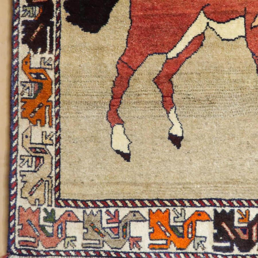 ギャッベ オールド カシュガイ 200×111cm イラン製 手織り ウール100