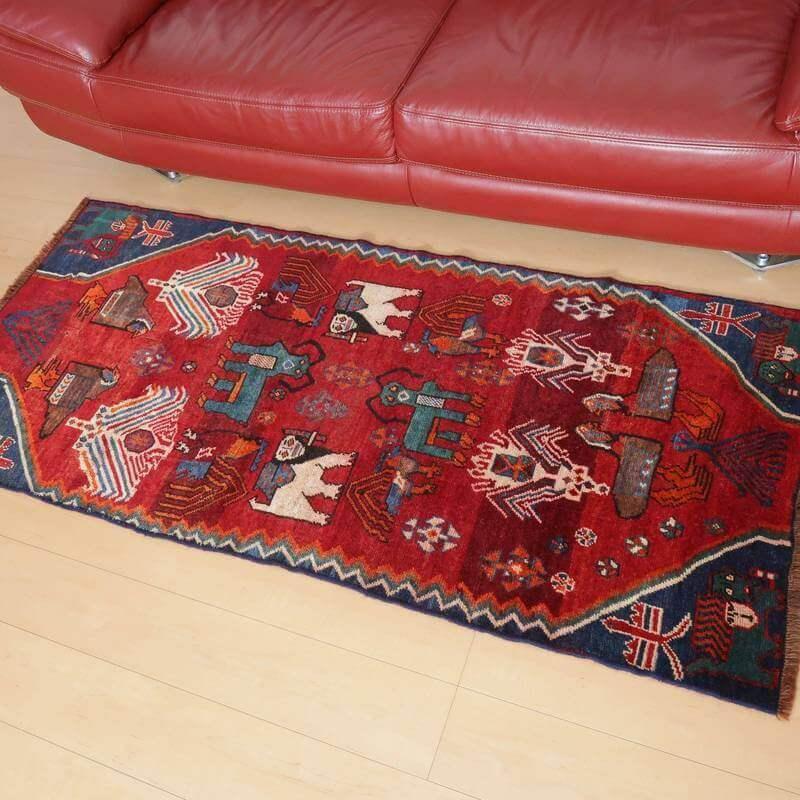 ギャッベ オールド カシュガイ 1920年代 189×84cm 手織り イラン製