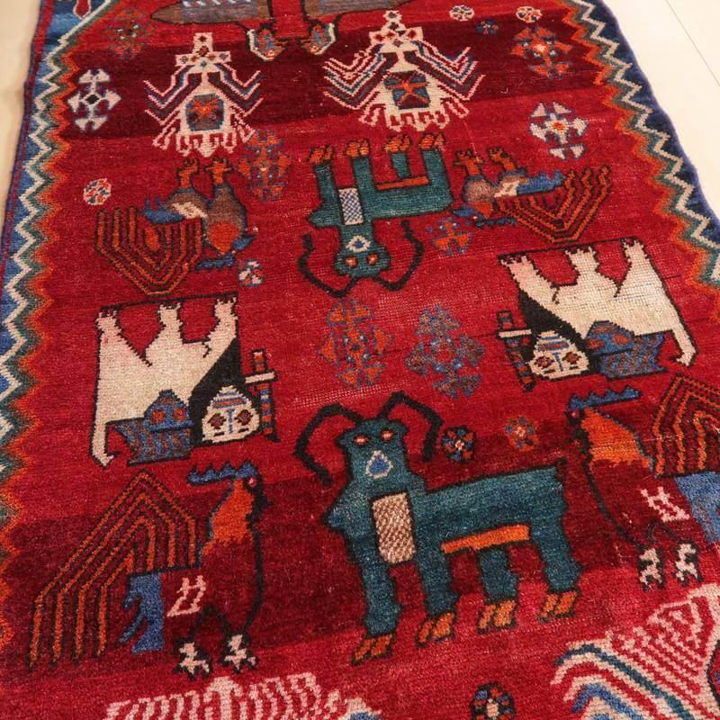 ギャッベ オールド カシュガイ 1920年代 189×84cm 手織り イラン製
