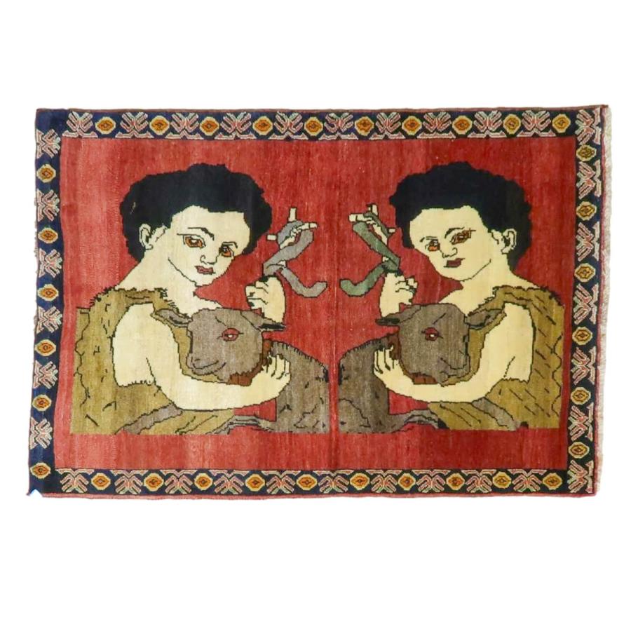 ギャッベ イラン製 158×107玄関マット 手織り ゾランヴァリ ギャッベ イラン製 158×107玄関マット 手織り ゾランヴァリ