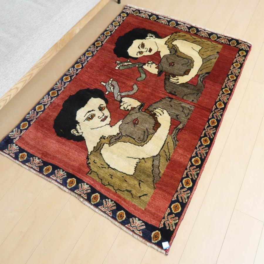 ギャッベ イラン製 158×107玄関マット 手織り ゾランヴァリ ギャッベ イラン製 158×107玄関マット 手織り ゾランヴァリ