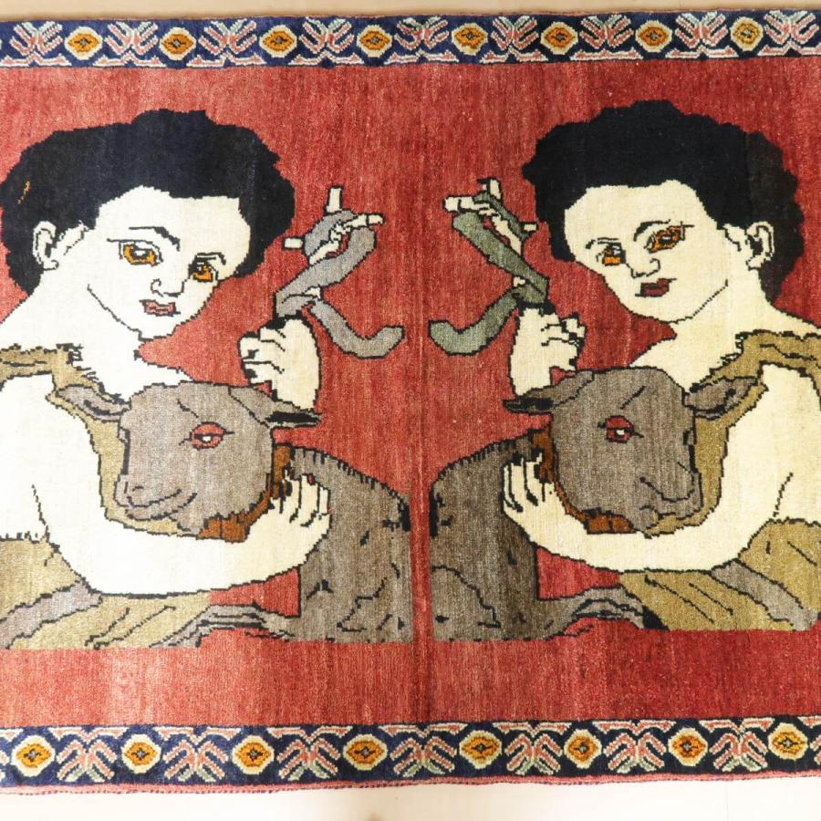ギャッベ イラン製 158×107玄関マット 手織り ゾランヴァリ ギャッベ イラン製 158×107玄関マット 手織り ゾランヴァリ