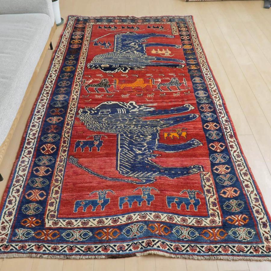 ギャッベ オールド カシュガイ 287×153cm 手織り イラン製 ウール100
